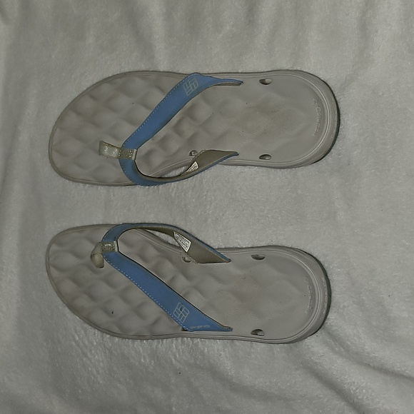 Columbia Womens Suntech Vent T PFG Active Omni-Grip Thong Sandals Light Blue 10 - Picture 2 of 11